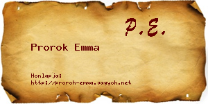 Prorok Emma névjegykártya